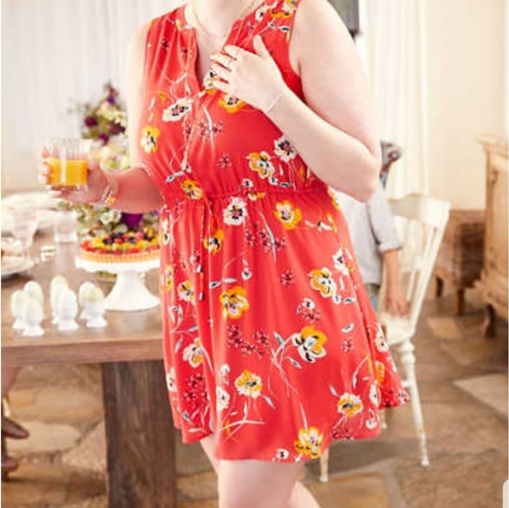 Cute red fit and flare dress